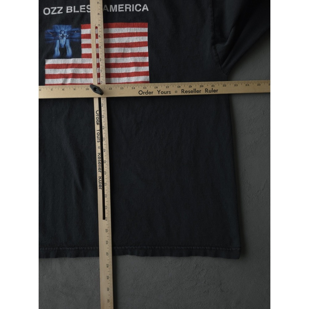 Vintage 2000s Y2K Ozz Bless America Ozzy Osbourne Long Sleeve Black T-shirt XL - Picture 7 of 9